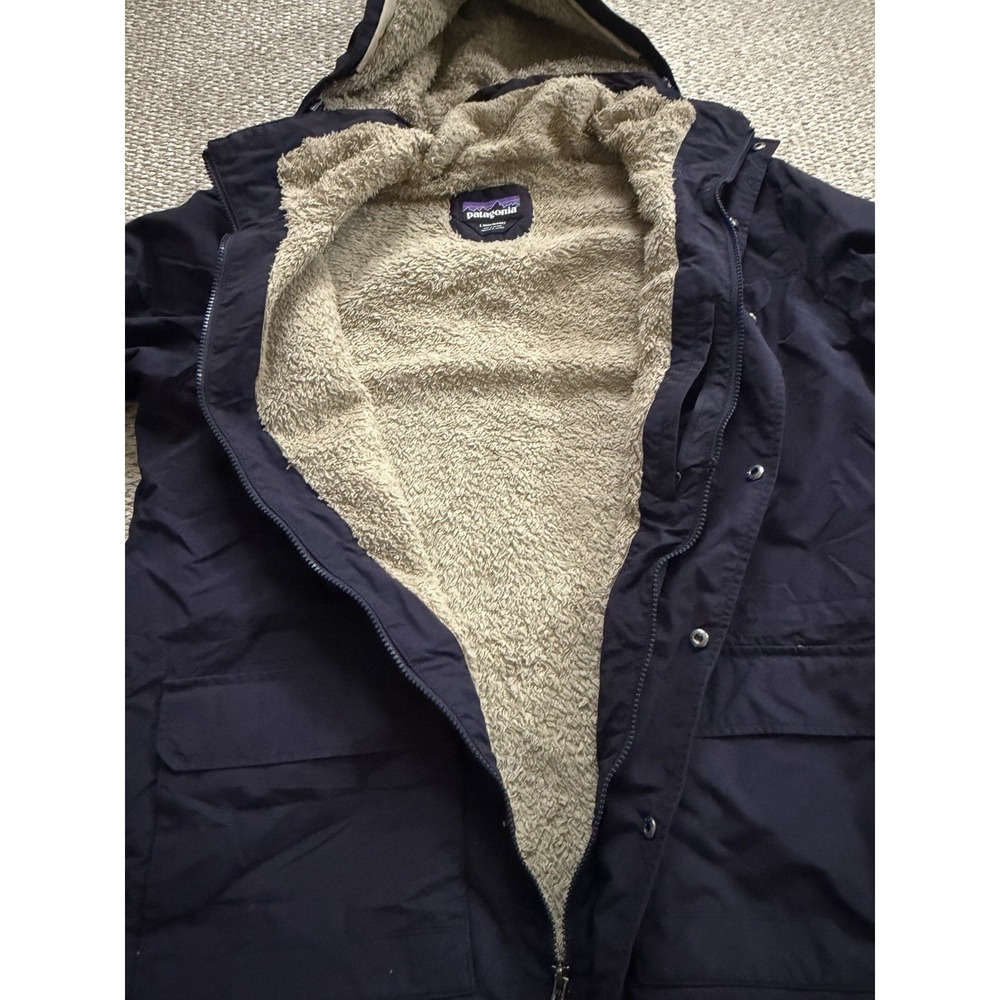 mens patagonia isthmus parka large Hoodie‎ Navy Jacket Sherpa - Picture 4 of 10